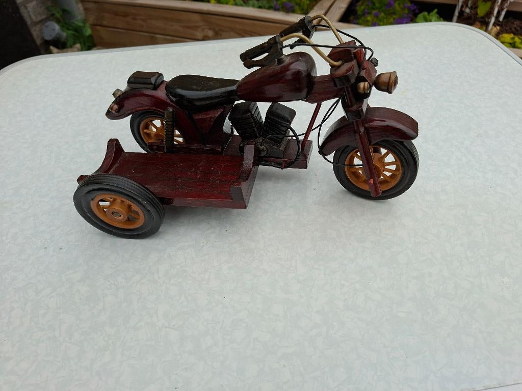 handgemaakte motor met zijspan, Ophalen of Verzenden, Handgemaakt, Houtsnijwerk