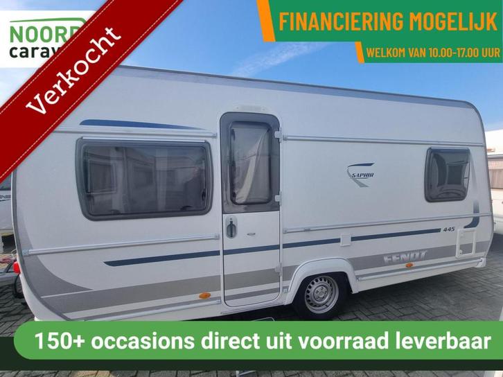 FENDT SAPHIR 445 SFB FRANSBED + MOVER + VOORTENT + LUIFEL, Caravans en Kamperen, Caravans, Bedrijf, tot en met 4, 1000 - 1250 kg
