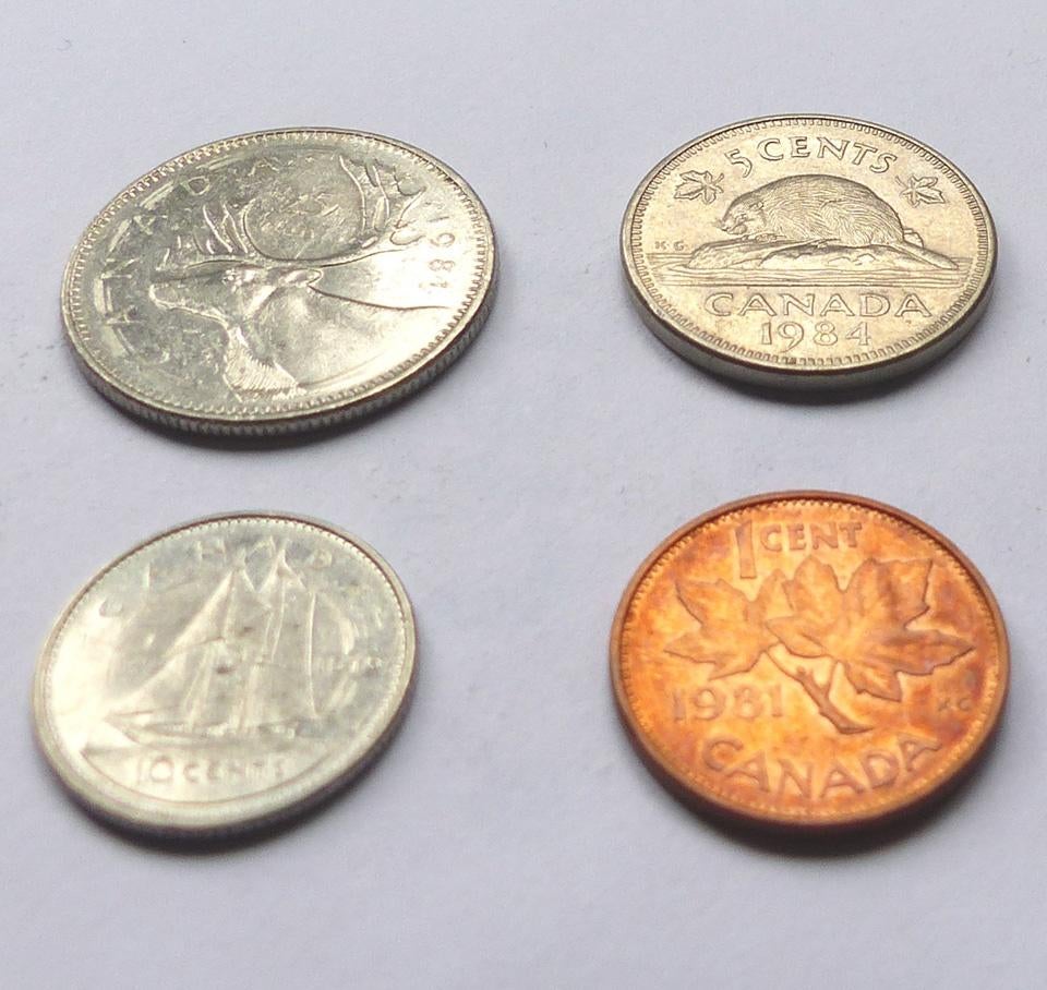 Canadese munten 1 cent 5 10 25 cents Canada, Ophalen of Verzenden, Noord-Amerika, Losse munt