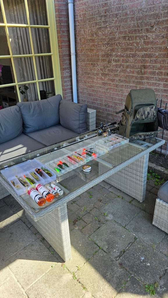 Complete Roofvis Set: Hengel, Molen, Tas & Kunstaas, Ophalen, Zo goed als nieuw, Complete set