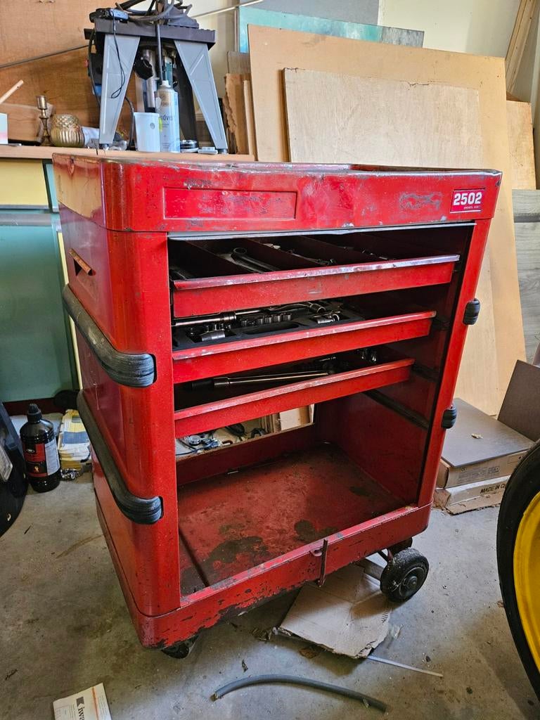 Vintage facom gereedschapswagen met inhoud, zie foto's., Ophalen, Gevuld, Gebruikt