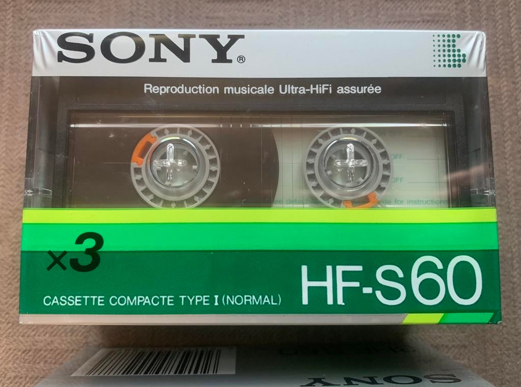 NOS Sony HF-S60 Super ferric cassettebandjes OVP HF-S HFS 60, 2 t/m 25 bandjes, Ophalen of Verzenden, Sony, Nieuw in verpakking