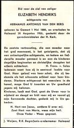 Hendriks Elizabeth Gemert 1880-1955 Helmond, Ophalen of Verzenden