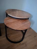 2 set salontafeltjes, Huis en Inrichting, Tafels | Bijzettafels, Ophalen, Rond, Minder dan 55 cm, Minder dan 45 cm