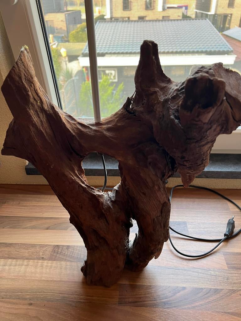 Unieke decoratieve lamp van drijfhout, Huis en Inrichting, Lampen | Overige, Zo goed als nieuw, Ophalen of Verzenden