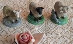 3 Kleine handgemaakte beeldjes, 2 schaapjes, 1 ram, ELGATE, Verzamelen, Beelden en Beeldjes, Ophalen of Verzenden, Gebruikt, Dier