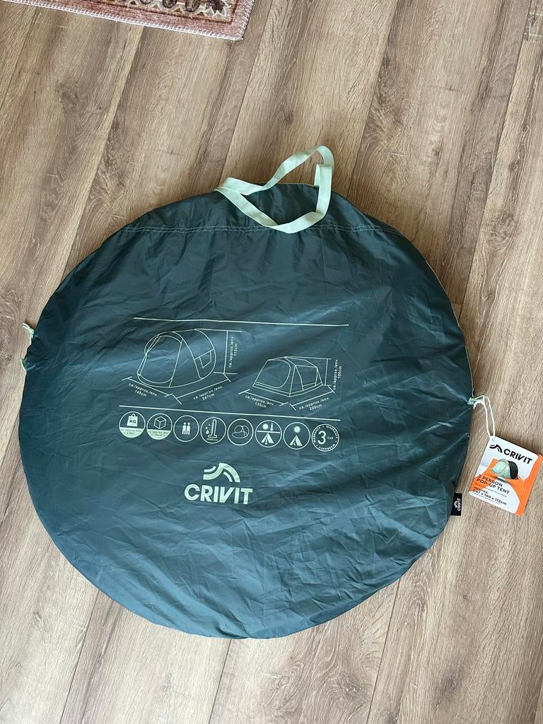 Nieuwe Crivit pop-up tent voor 2 personen, Caravans en Kamperen, Tenten, tot en met 2, Nieuw, Ophalen