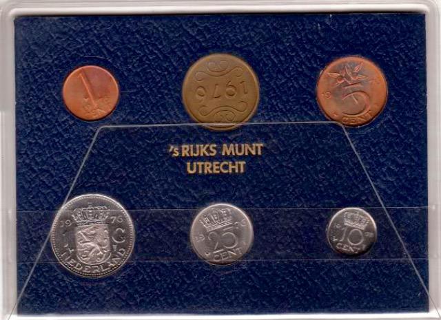 FDC set 1976 muntset Juliana, Postzegels en Munten, Munten | Nederland, Ophalen of Verzenden, Koningin Juliana, 1 gulden, Setje