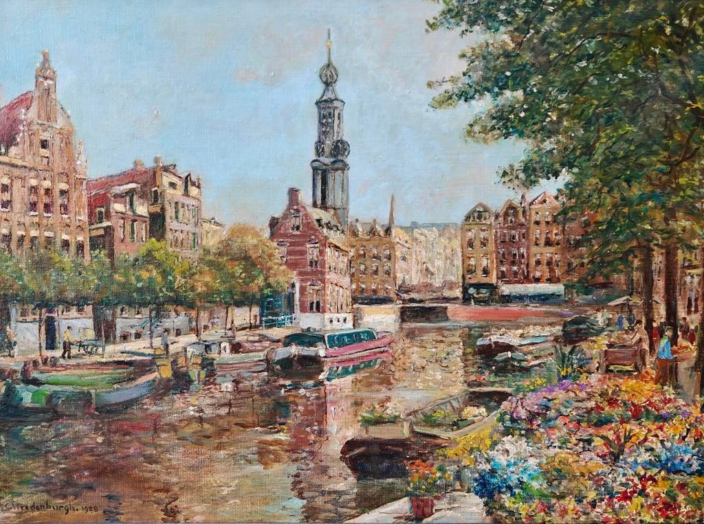 Cornelis Vreedenburgh (naar?) Bloemenmarkt aan de Singel, Ophalen of Verzenden