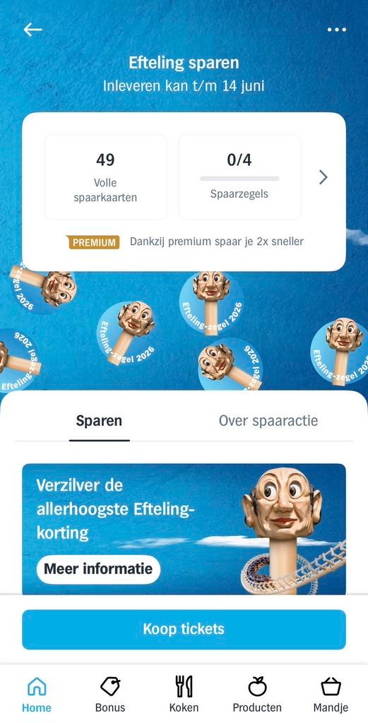 Albert Heijn Efteling spaarkaarten, Albert Heijn, Ophalen