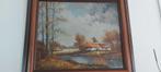 Schilderij H.Knauf boederij langs het water, Antiek en Kunst, Kunst | Schilderijen | Abstract, Ophalen