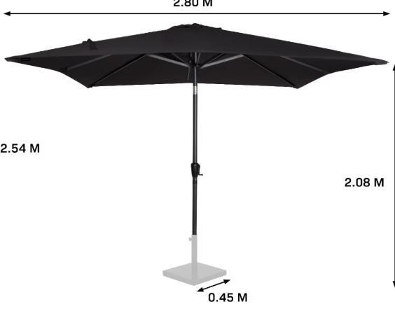 parasol, Tuin en Terras, Parasols, Nieuw, Zweefparasol, 2 tot 3 meter, Kantelbaar, Verstelbaar, Ophalen