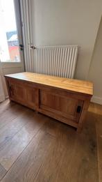 Massief Teakhouten TV meubel, Huis en Inrichting, Met plank(en), Gebruikt, 100 tot 150 cm, Teakhout