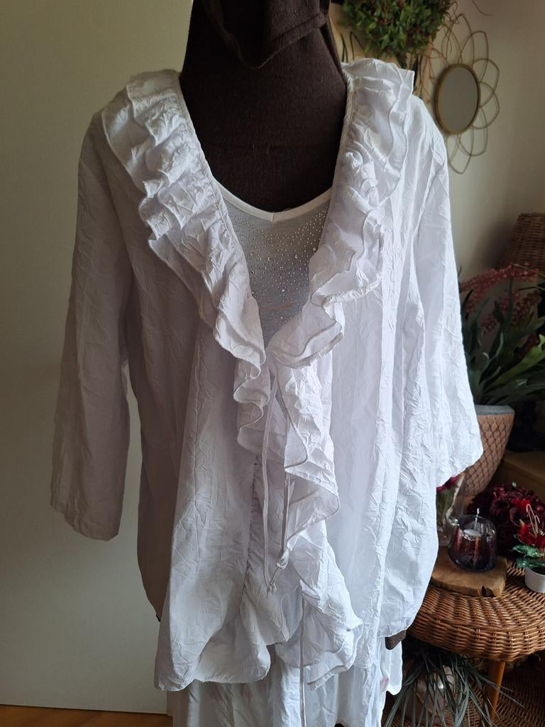 Blouse vest maat xxl 48 50 52  wit, Ophalen of Verzenden, Zo goed als nieuw, Maat 46/48 (XL) of groter, Wit