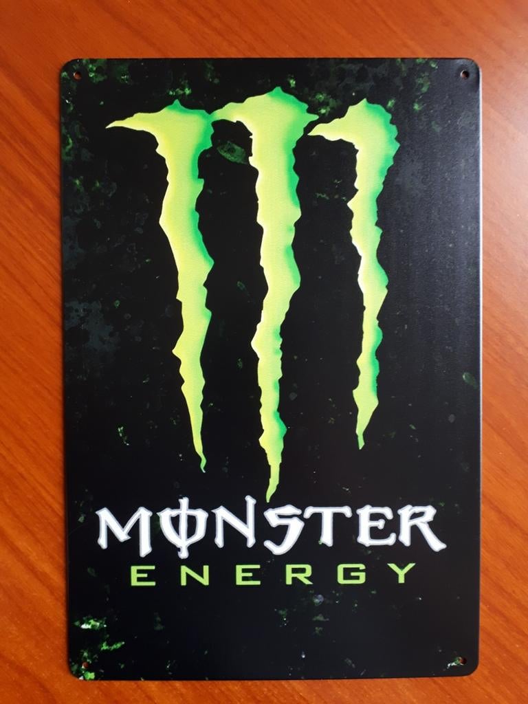 Monster Energy Drink 20x30 cm Metalen Reclamebord, Ophalen of Verzenden, Nieuw, Reclamebord
