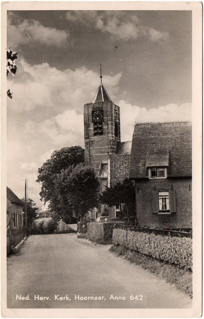 Hoornaar  Ned. Herv. Kerk, Verzamelen, Ansichtkaarten | Nederland, Ophalen of Verzenden, Gelopen, Noord-Holland