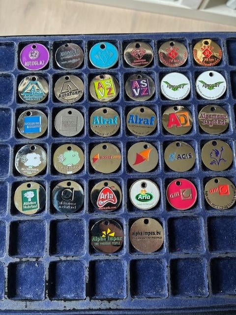 winkelwagenmuntjes setjes van 2 van 1 bedrijf of instelling, Verzamelen, Ophalen of Verzenden