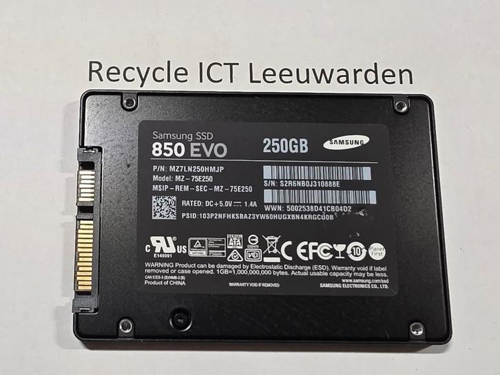 Samsung 250gb laptop ssd hdd hardeschijf 850evo, Computers en Software, Harde schijven, Gebruikt, Laptop, Intern, SSD, SATA, Ophalen of Verzenden