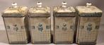 4 Jaren 30 miniatuur keuken blikken met porseleinen knopje, Ophalen of Verzenden, Gebruikt, Overige