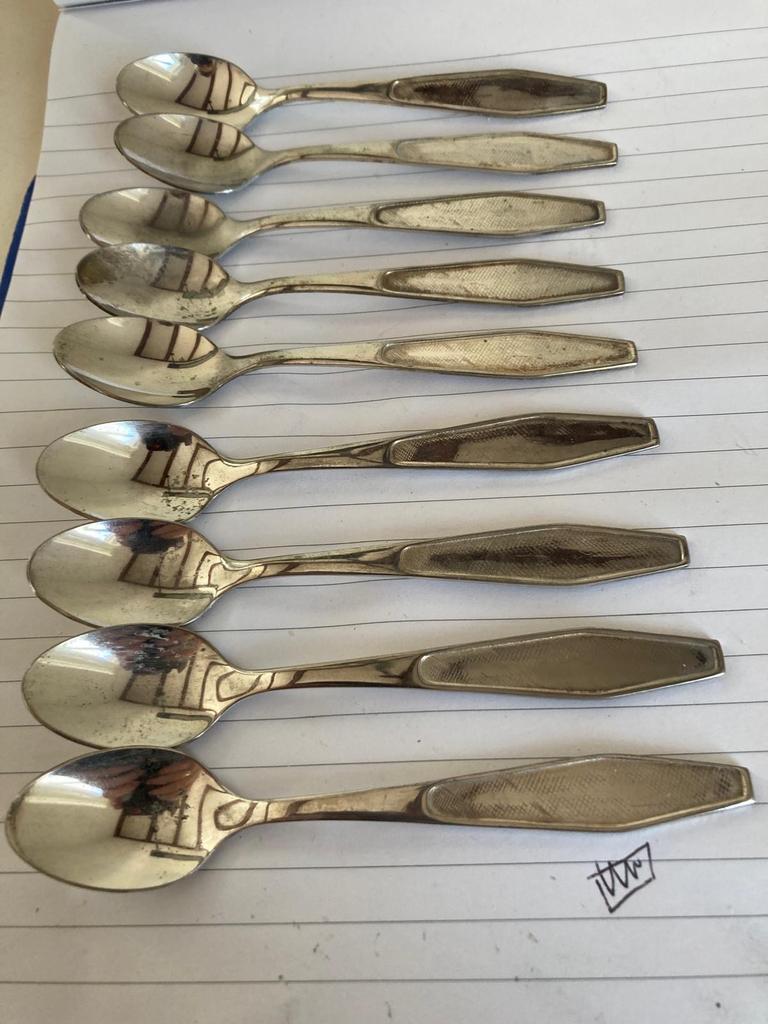 9 verzilverde lepeltjes – EPNS & Imperial, Antiek en Kunst, Antiek | Bestek, Ophalen of Verzenden