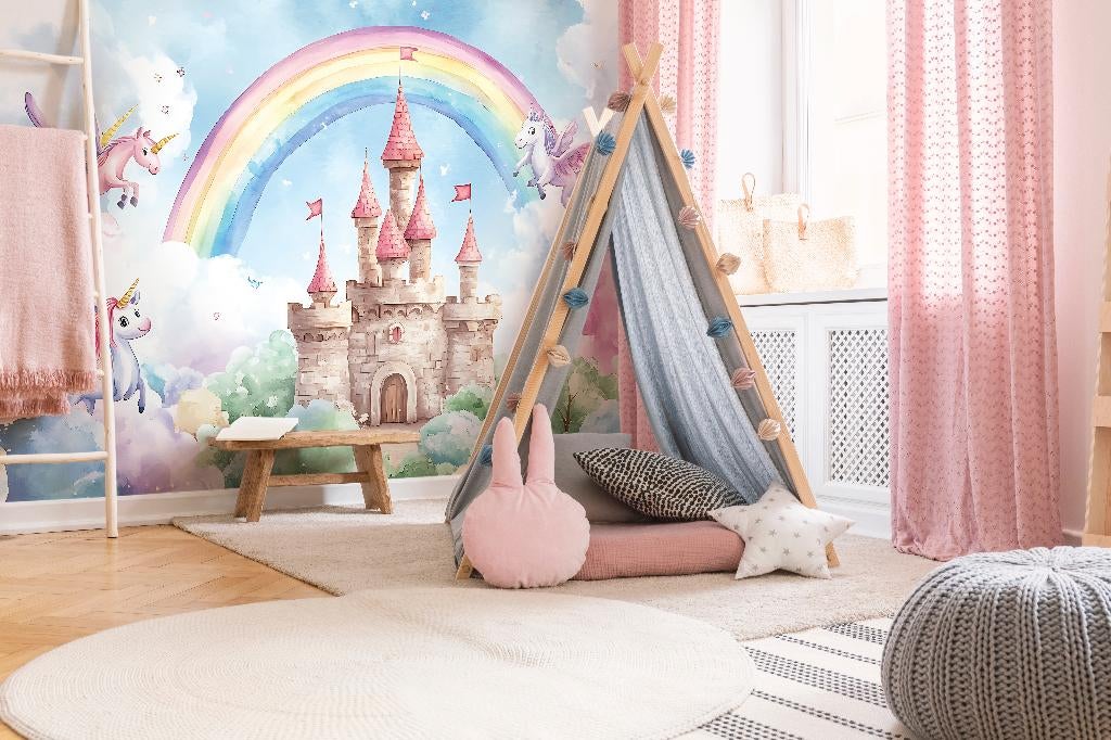 Fotobehang / Behang - Kinderkamer - Unicorns in Wonderland, Verzenden, Minder dan 10 m², Info@fotobehangkoning.nl, Kinderkamer