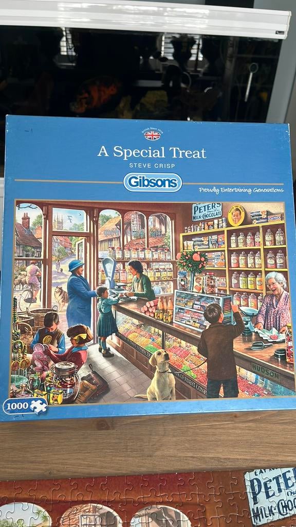 Gibsons puzzel 1000 st a special treat. MIST 3 stukjes, Ophalen of Verzenden, 500 t/m 1500 stukjes, Zo goed als nieuw