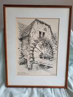 ingelijste Prent van de vernismolen in Maastricht, Gebruikt, Ophalen of Verzenden, Gebouw, Voor 1940