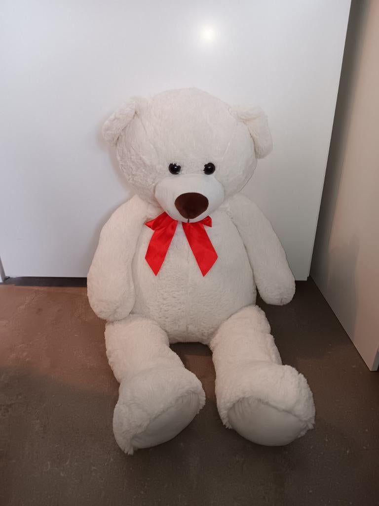 Grote beige knuffelbeer 100 cm, Overige merken, Beer, Nieuw, Ophalen of Verzenden