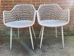2x Kwantum tuinstoelen beige webbing, Tuin en Terras, Tuinstoelen, Ophalen, Zo goed als nieuw, Kunststof