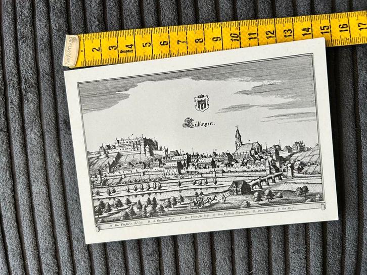 1132. Kunstkaart tekening Tubingen am Neckar, Verzamelen, Ansichtkaarten | Themakaarten, Ongelopen, Ophalen of Verzenden