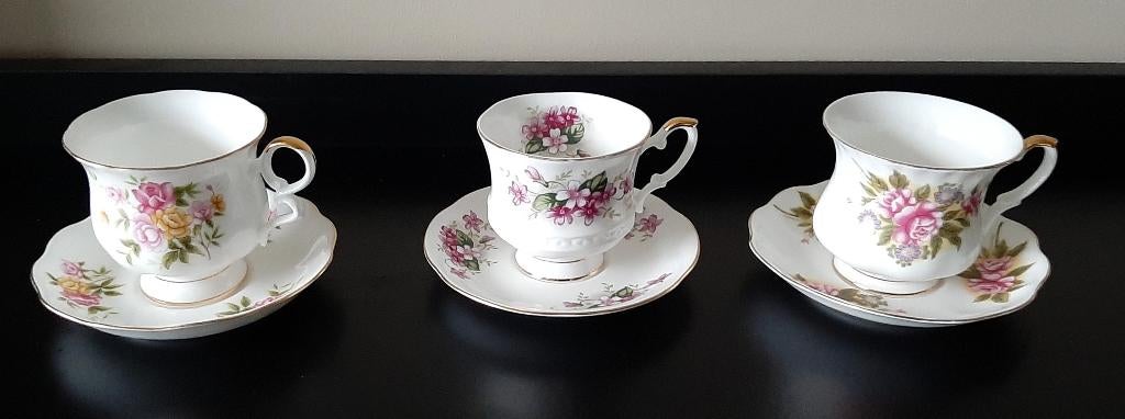 ROYAL ASCOT, 3 mooie kop en schotels, Ophalen of Verzenden