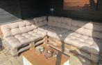 Pallet loungeset met kussens, Ophalen, Gebruikt, 6 zitplaatsen, Loungeset
