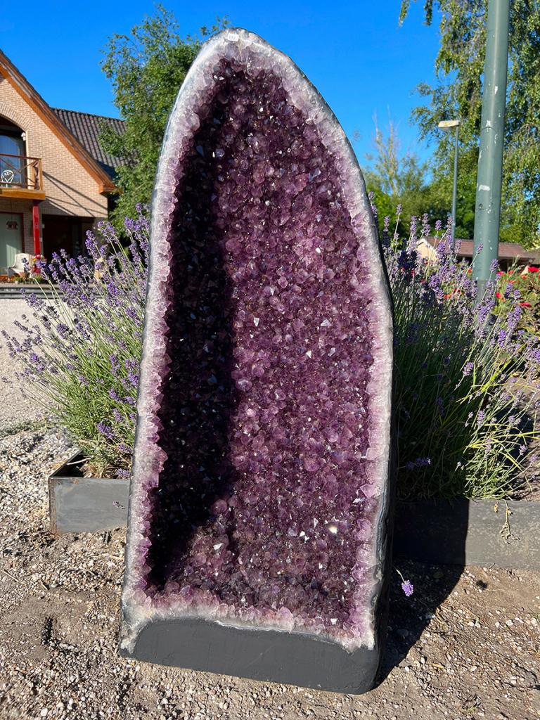 Amethist twin/Paar Geode 26 en 27, 1m hoog diep paars!, Ophalen of Verzenden, Mineraal