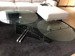 Rolf Benz salontafel met 2 draaibare glazen,moet snel weg!, Ophalen, Gebruikt, 100 tot 150 cm, 50 tot 100 cm