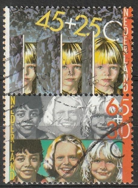 Nederland NVPH 1232- 1235 paar gestempeld 1981, Verzenden, Na 1940, Gestempeld