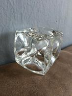 Vintage Glazen "Ice Cube" Kandelaar – Rudolf Jurnikl, Antiek en Kunst, Ophalen of Verzenden, Glas