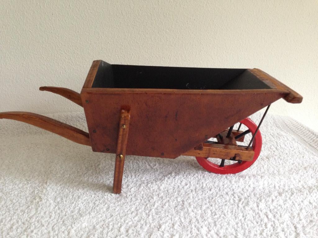 🤎Oud Brocante Miniatuur POPPEN/BEREN KRUIWAGEN van hout., Verzamelen, Poppen, Ophalen of Verzenden, Zo goed als nieuw, Accessoires