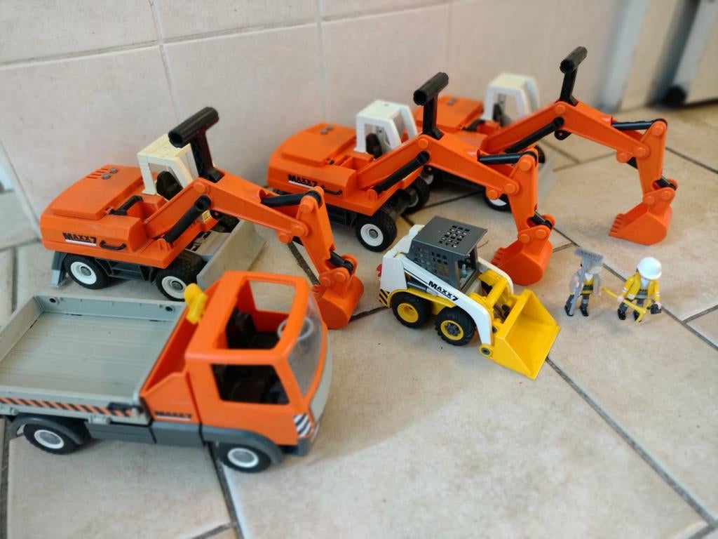 Playmobil mobiele kranen en voertuigen set, Ophalen of Verzenden, Gebruikt, Complete set