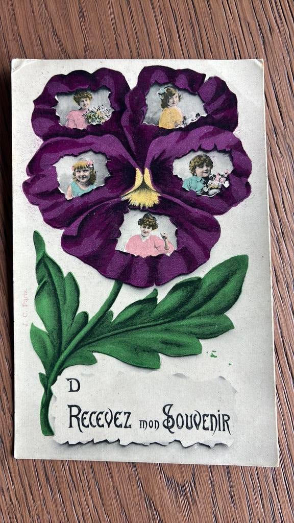 Viooltje, met portretjes., Verzamelen, Ansichtkaarten | Themakaarten, Ophalen of Verzenden, 1920 tot 1940, Gelopen