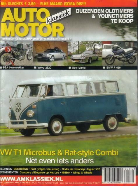 AMK 8 2012 : Volvo 262C - Opel Manta - VW T1 Bus - Ducati, Boeken, Auto's | Folders en Tijdschriften, Gelezen, Algemeen, Ophalen of Verzenden