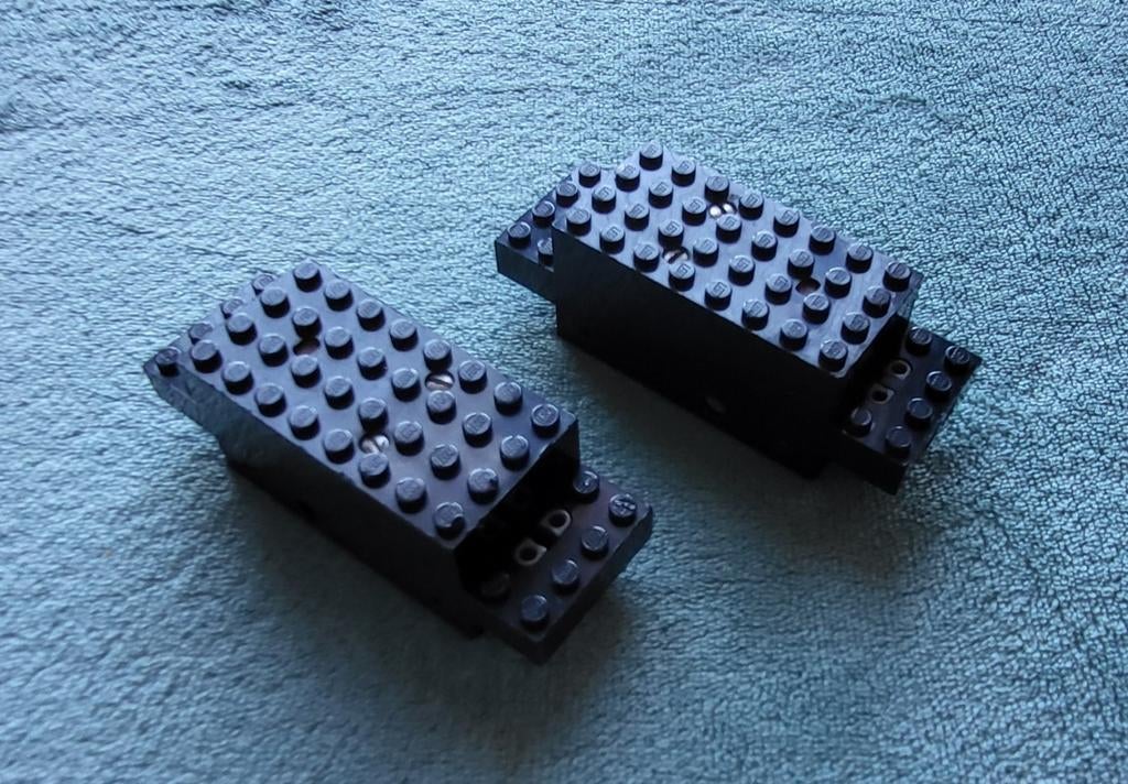 Lego trein blauwe rails 4,5 Volt locomotief motor (2x), Ophalen of Verzenden, Gebruikt, Complete set, Lego