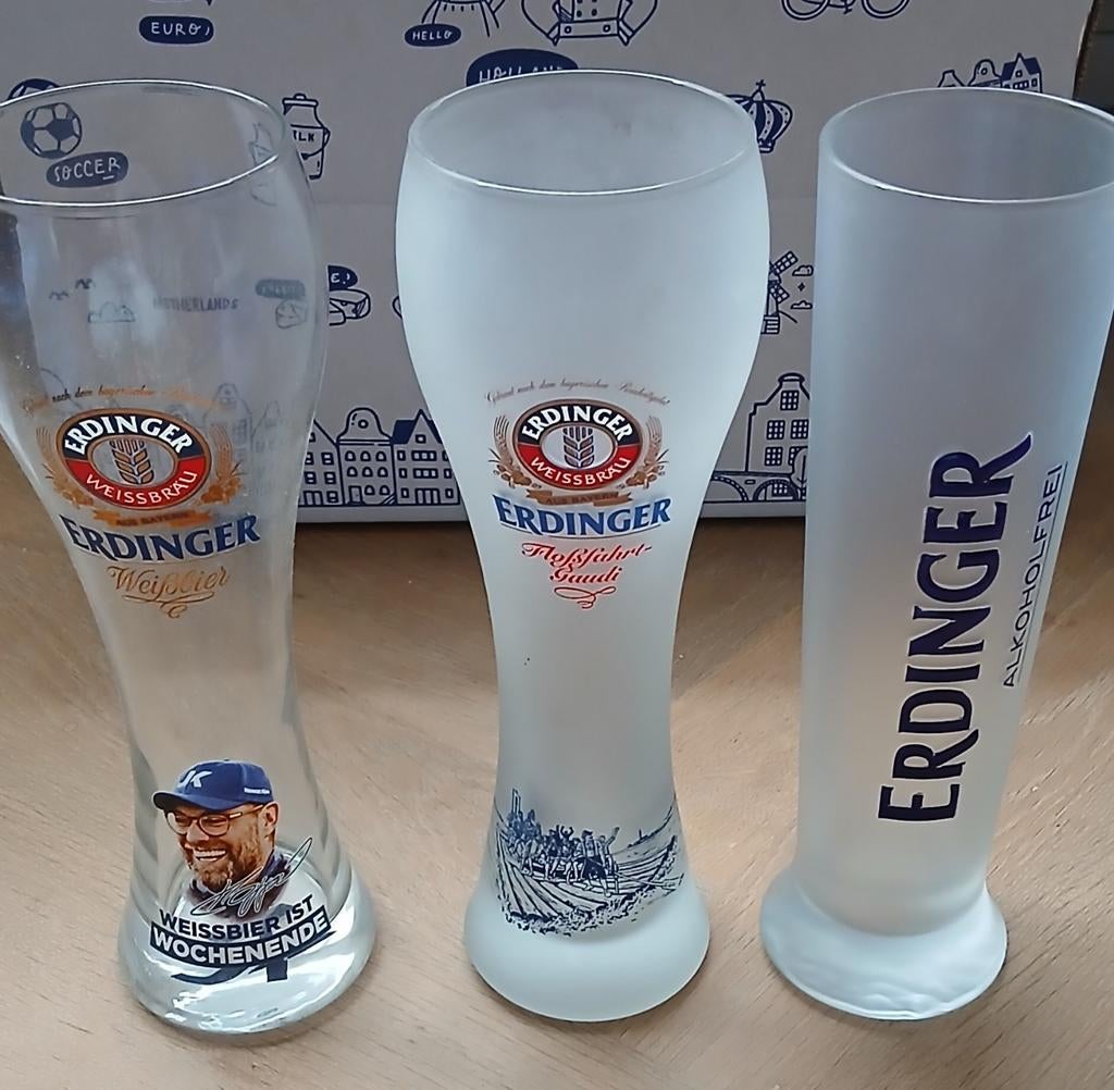 Erdinger Weizen Glazen - Set van 3, Ophalen, Gebruikt