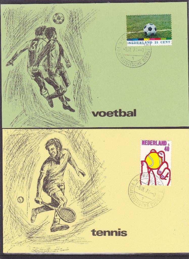 Maximumkaarten Voetbal-Tennis (800), Postzegels en Munten, Postzegels | Nederland, Verzenden