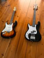 LINKSHANDIGE ELECTR + BASGITAAR COMPLEET, Ophalen, Zo goed als nieuw