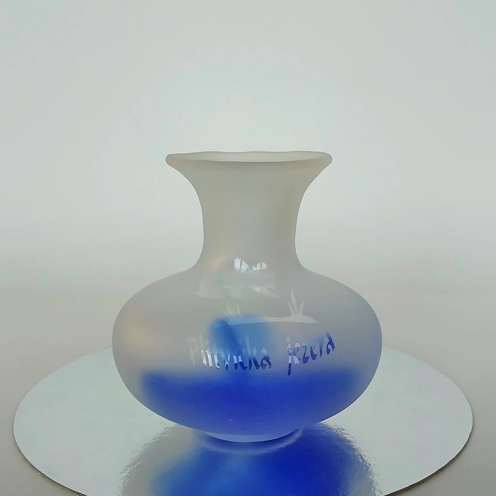 Vaas Miniatuur Frosted Glas Podhraški Croatia, Ophalen of Verzenden