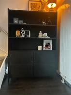 Zwarte metalen kast industrieel, Huis en Inrichting, Ophalen, Met deur(en), 100 tot 150 cm, Zo goed als nieuw