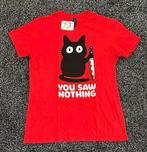 Grappig rood T shirt met kat mt L, Maat 42/44 (L), Nieuw, Ophalen of Verzenden, Korte mouw