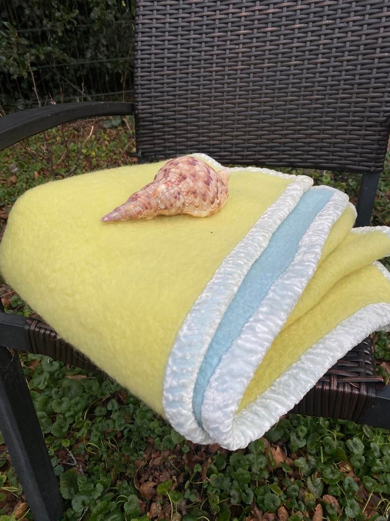 Prachtige vintage wollen babydeken / plaid, Ophalen of Verzenden, Zo goed als nieuw