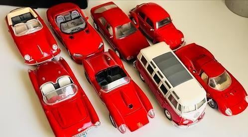 10 rode model auto’s schaal 1:24, Ophalen of Verzenden, Zo goed als nieuw, Auto, Overige merken
