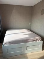 Bed met opberglades 160x200cm, Ophalen, Gebruikt, Wit, Tweepersoons